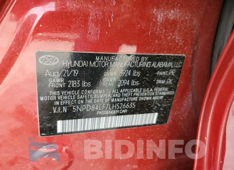 5NPD84LF7LH526635 Photo# 12