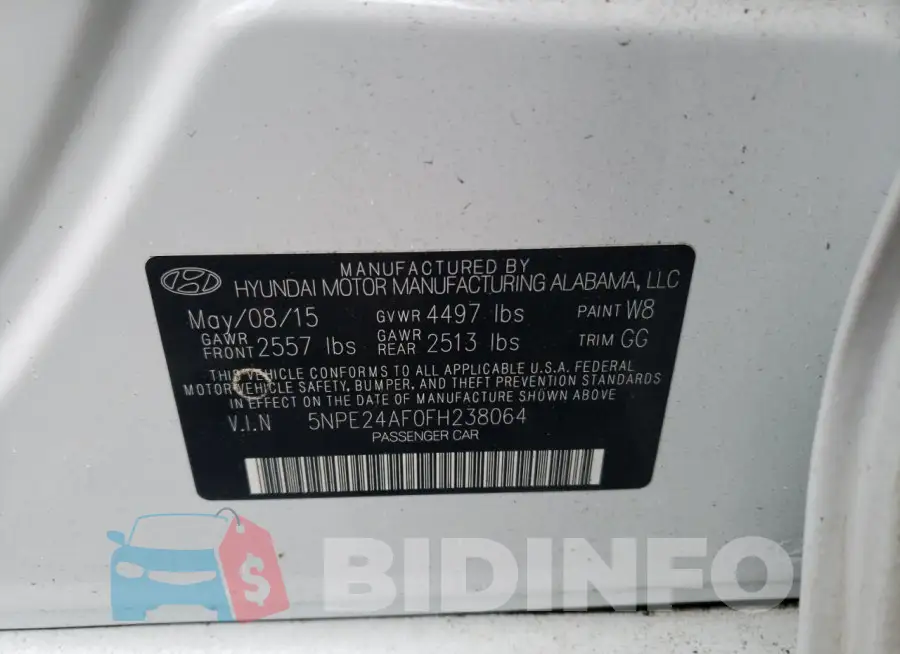 5NPE24AF0FH238064 Photo# 12
