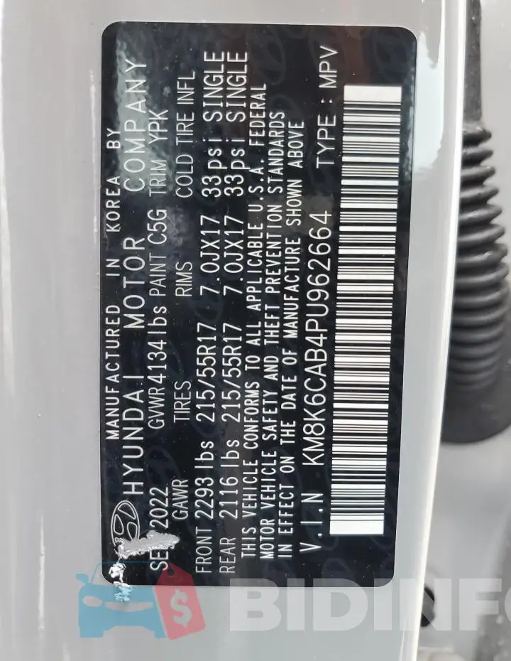 KM8K6CAB4PU962664 Photo# 13