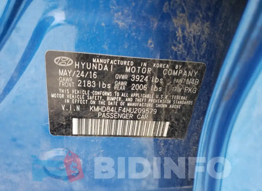 KMHD84LF4HU209579 Photo# 12