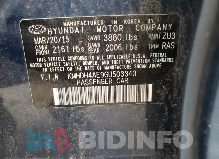 KMHDH4AE9GU503343 Photo# 12