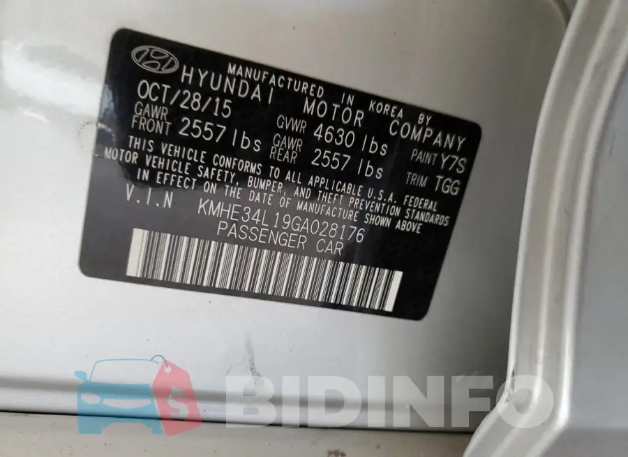 KMHE34L19GA028176 Photo# 12
