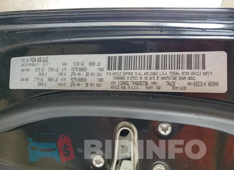 1C6RR6LT7HS695736 Photo# 12
