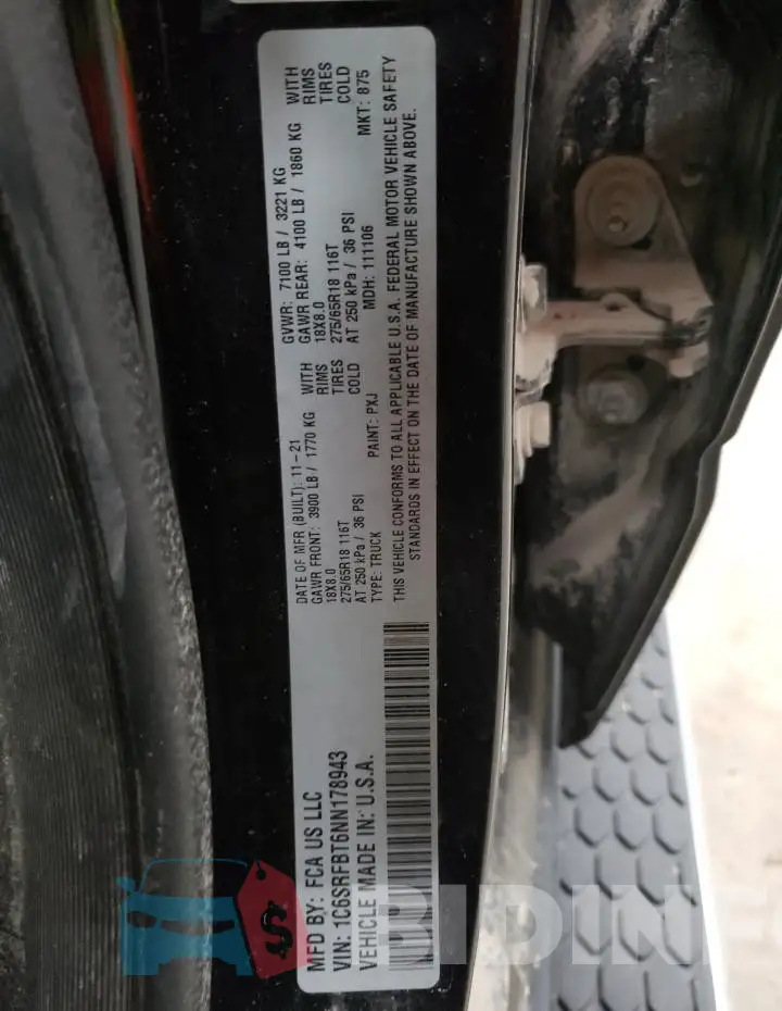 1C6SRFBT6NN178943 Photo# 12