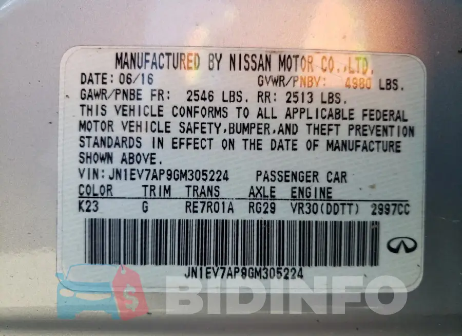 JN1EV7AP9GM305224 Photo# 13