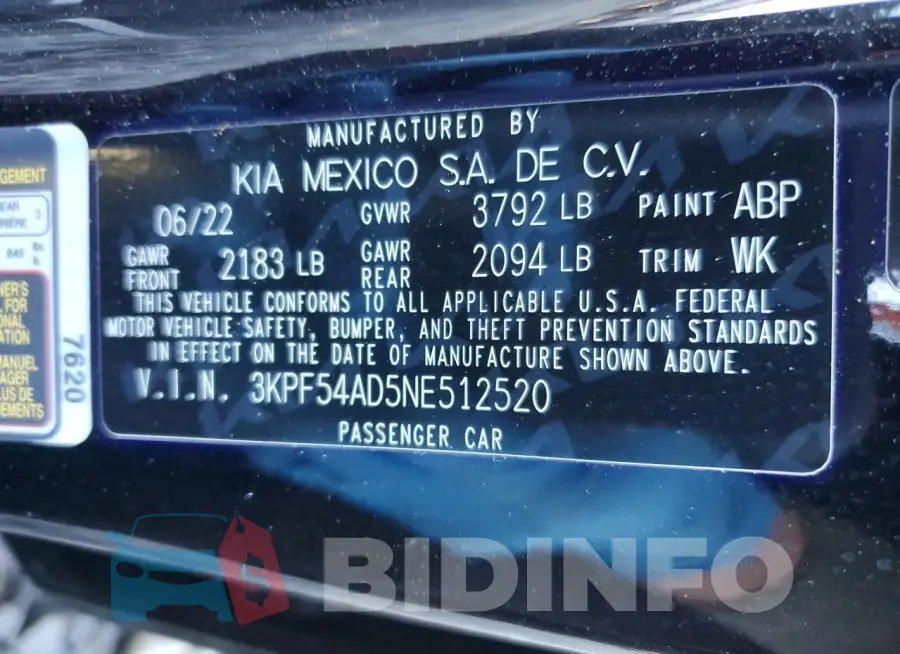 3KPF54AD5NE512520 Photo# 13