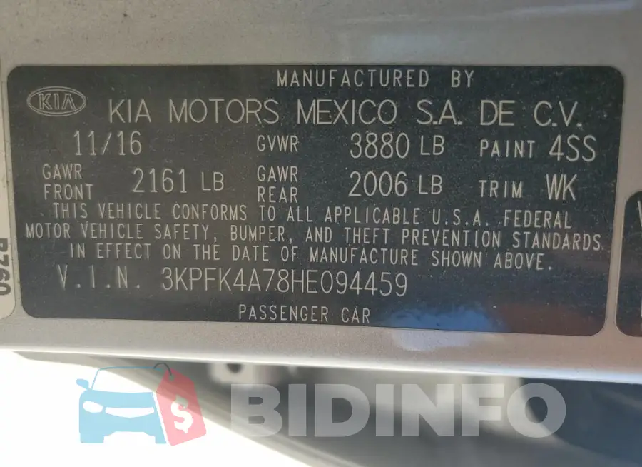 3KPFK4A78HE094459 Photo# 13