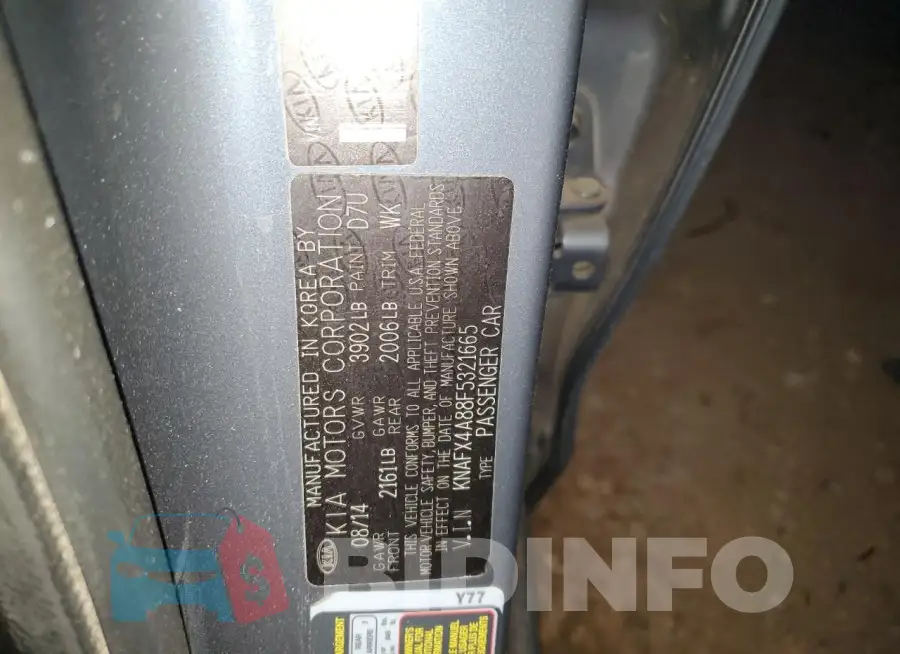 KNAFX4A88F5321665 Photo# 13