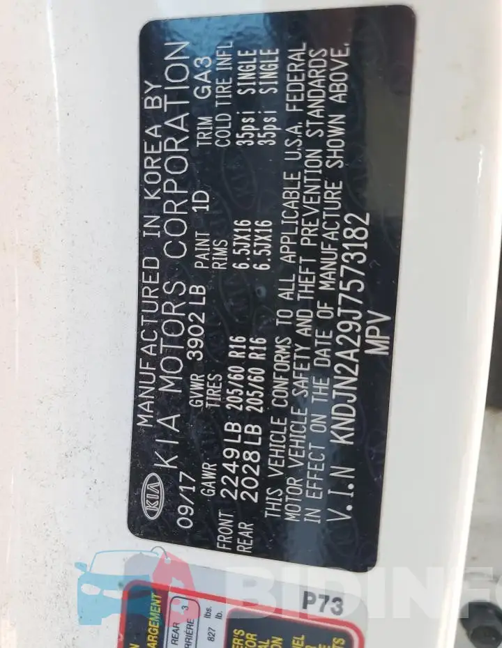 KNDJN2A29J7573182 Photo# 14