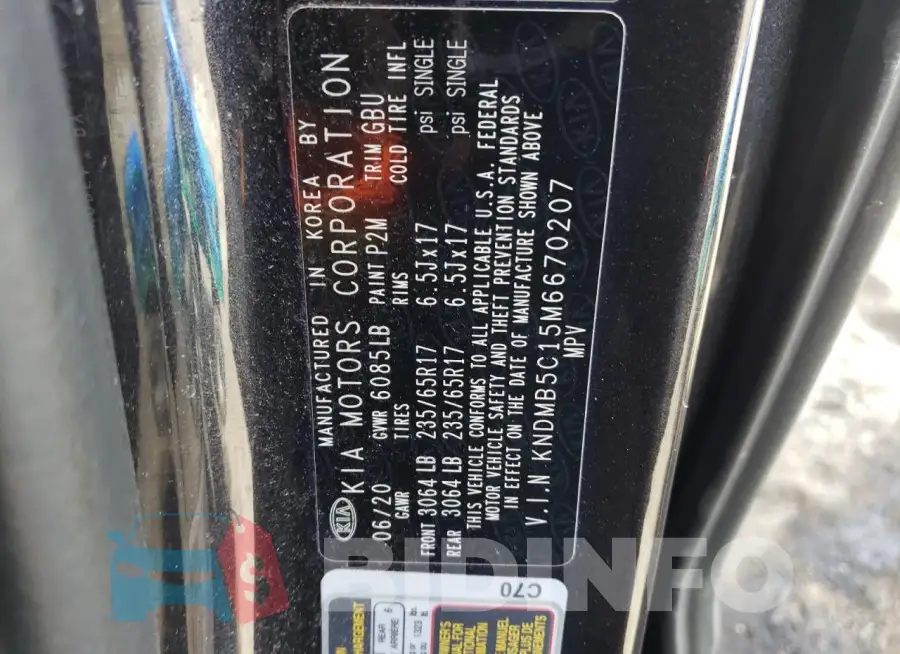 KNDMB5C15M6670207 Photo# 14