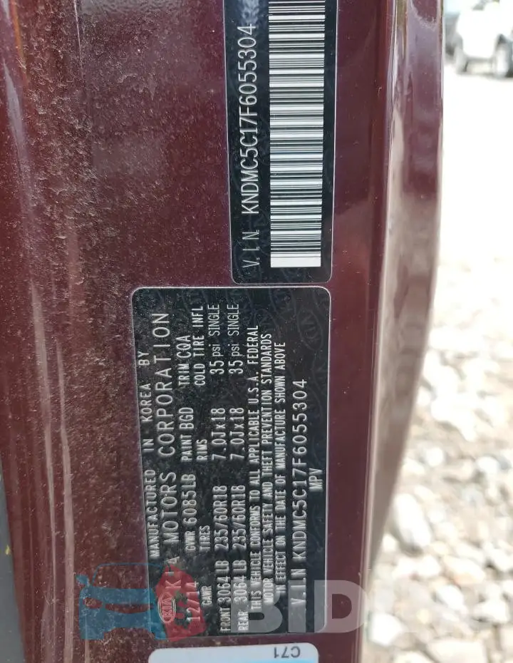 KNDMC5C17F6055304 Photo# 13