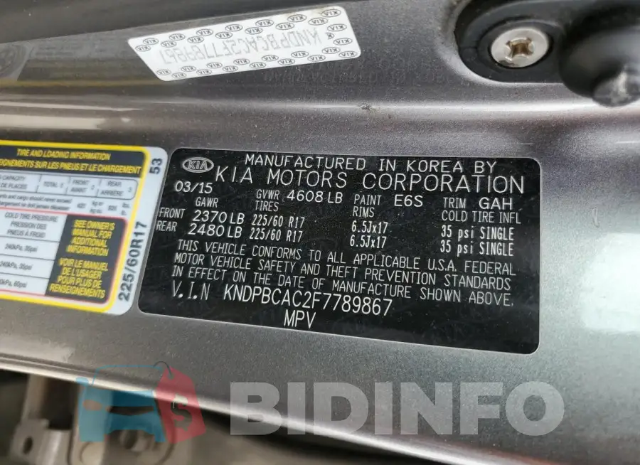 KNDPBCAC2F7789867 Photo# 12