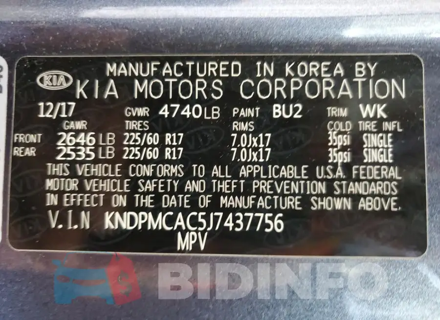 KNDPMCAC5J7437756 Photo# 14