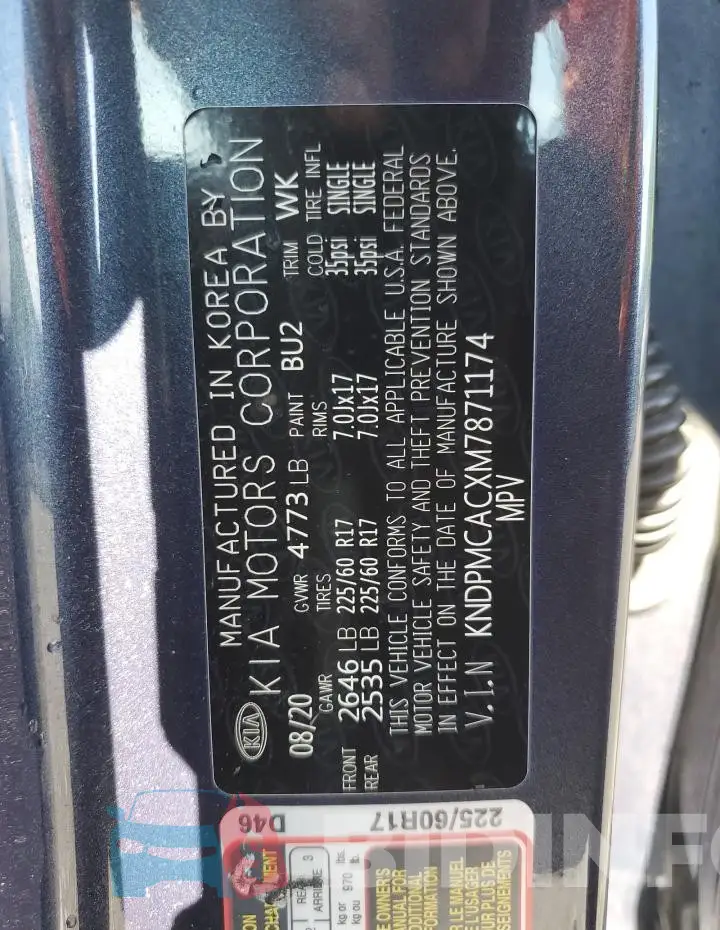 KNDPMCACXM7871174 Photo# 13
