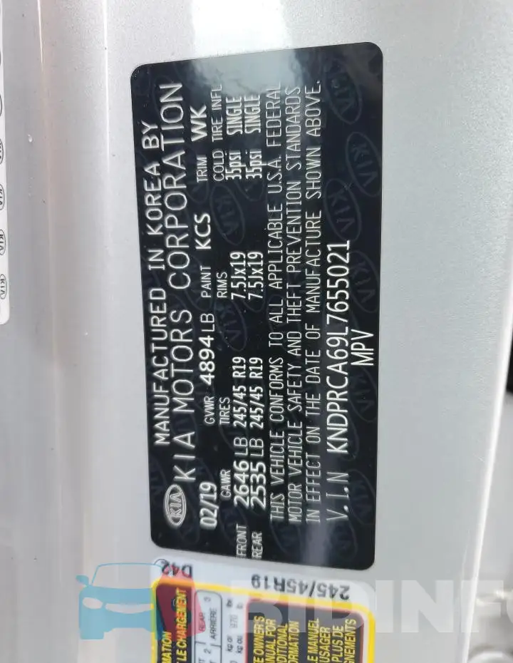 KNDPRCA69L7655021 Photo# 12