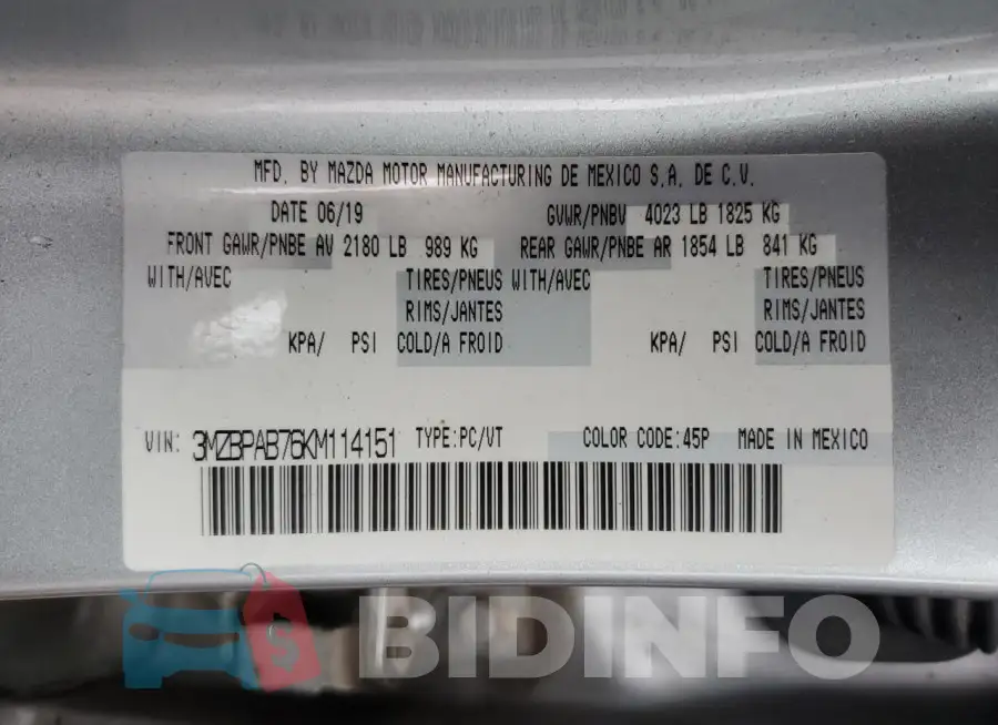 3MZBPAB76KM114151 Photo# 12