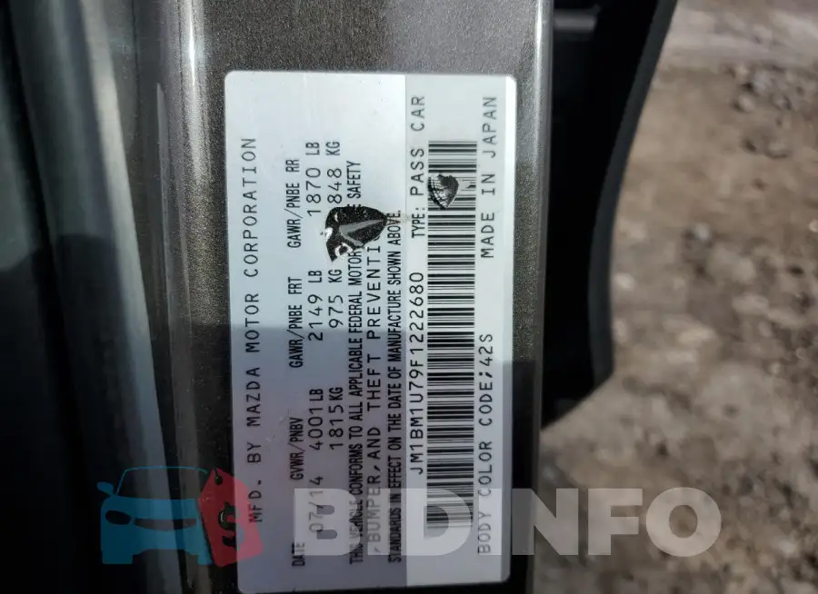 JM1BM1U79F1222680 Photo# 13
