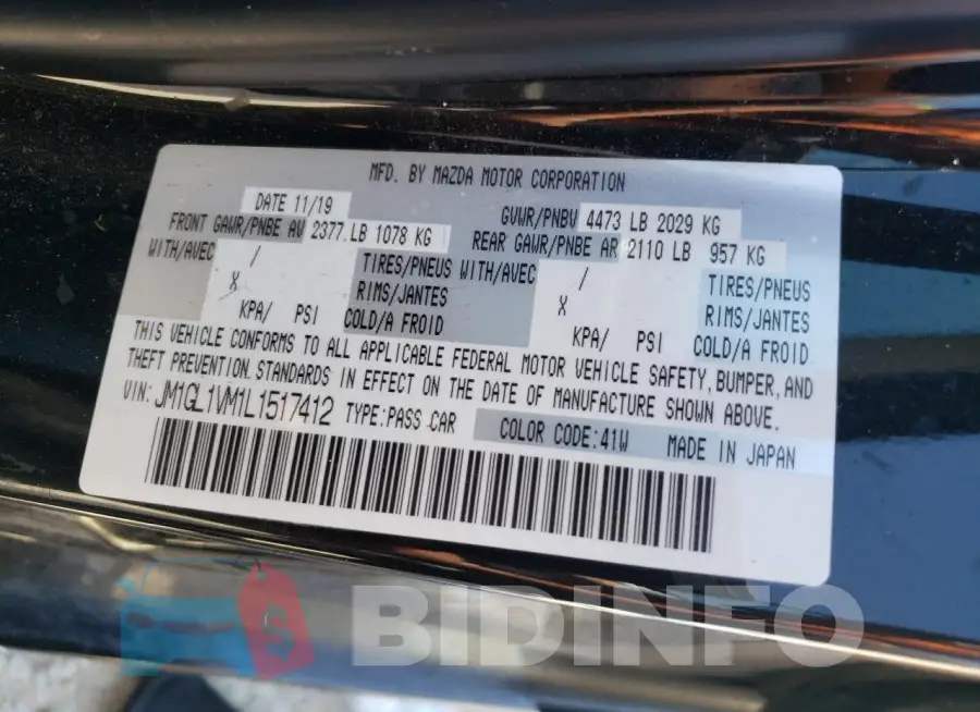 JM1GL1VM1L1517412 Photo# 12