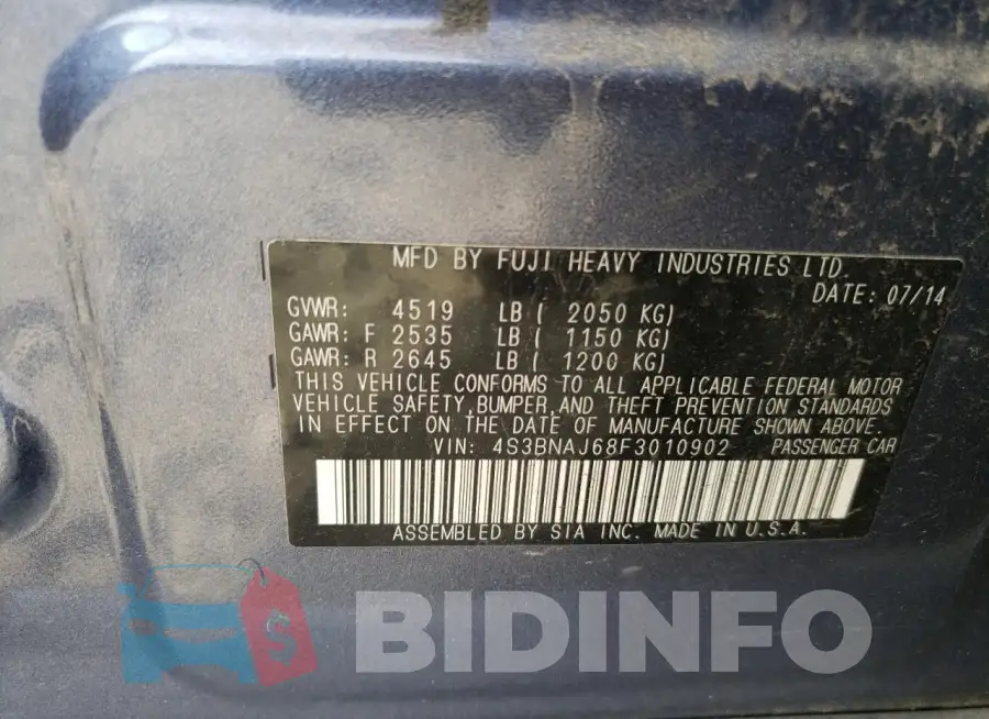 4S3BNAJ68F3010902 Photo# 12
