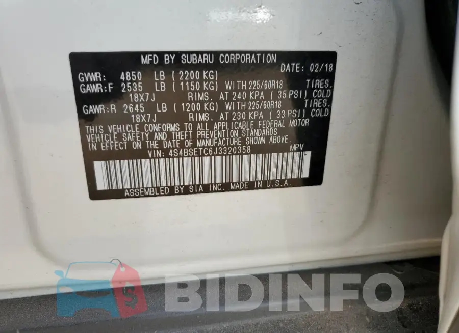 4S4BSETC6J3320358 Photo# 13