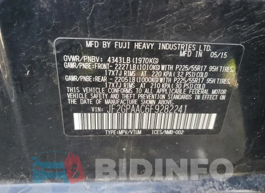 JF2GPAAC6F9282241 Photo# 12