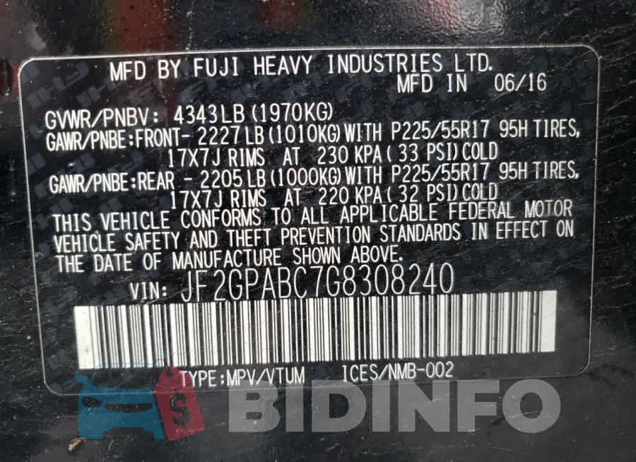 JF2GPABC7G8308240 Photo# 12