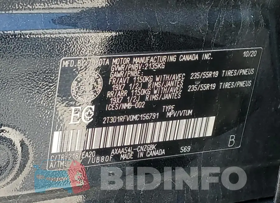 2T3D1RFV0MC156791 Photo# 13