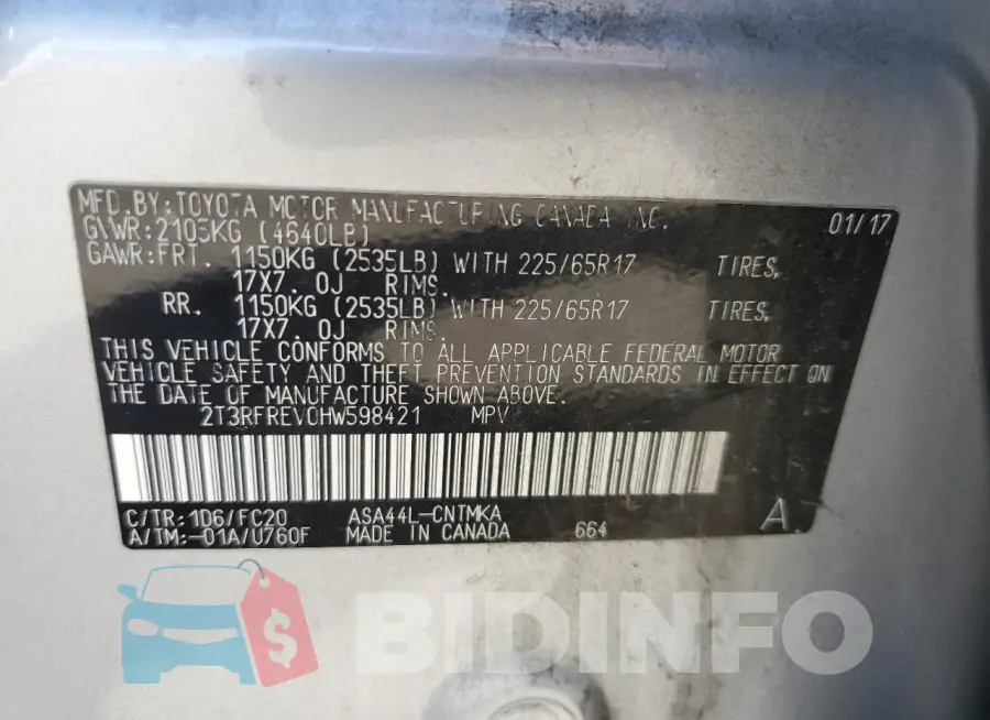 2T3RFREV0HW598421 Photo# 12