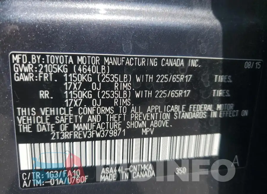 2T3RFREV3FW379871 Photo# 12