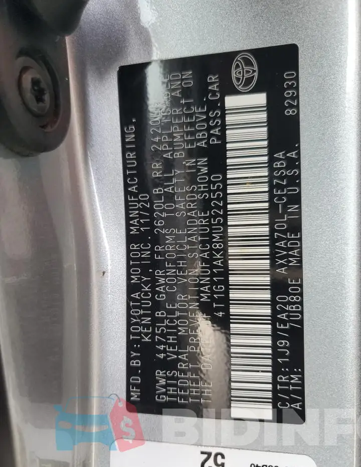 4T1G11AK8MU522550 Photo# 12