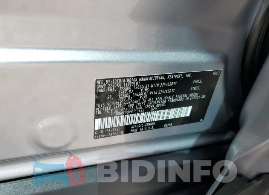 4T3RWRFV9RU113483 Photo# 13