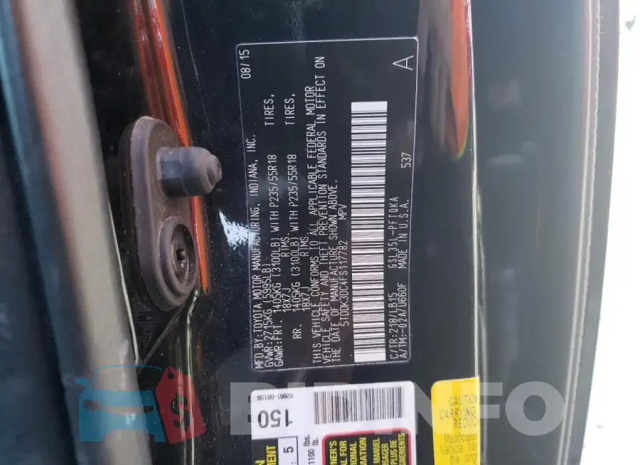 5TDDK3DC4FS117782 Photo# 13