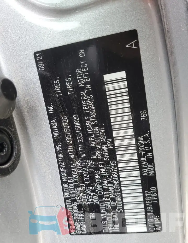 5TDDRKEC9MS066295 Photo# 13