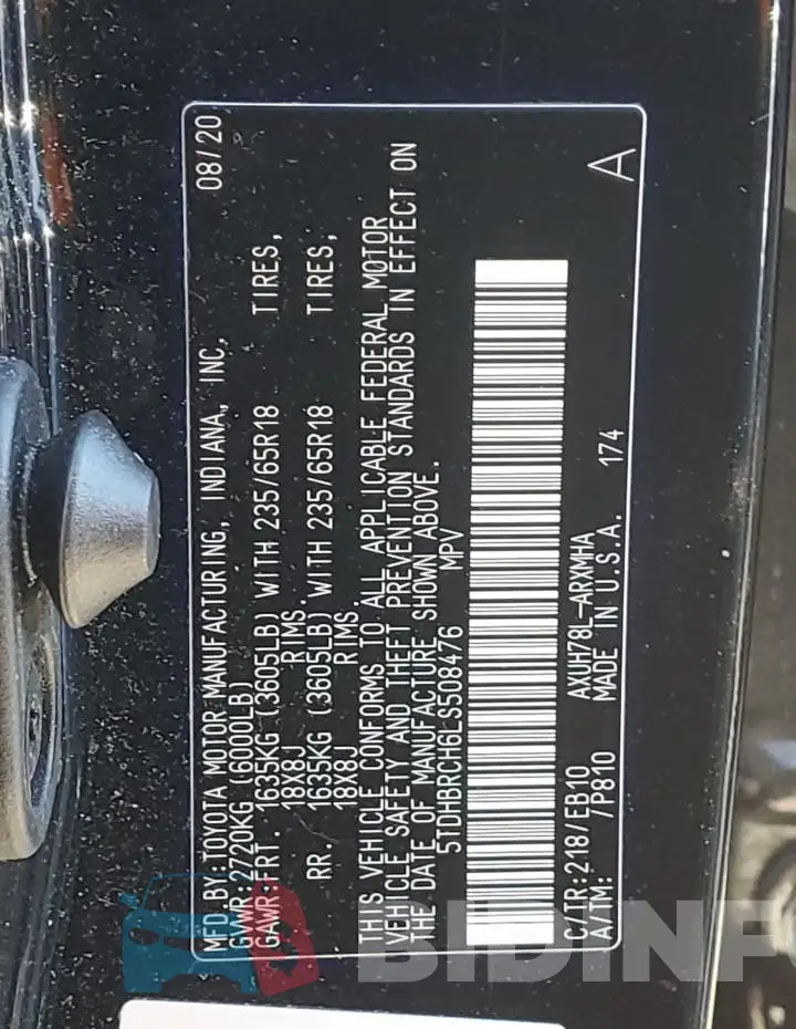 5TDHBRCH6LS508476 Photo# 12