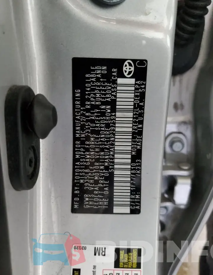5YFEPMAE2NP297594 Photo# 12
