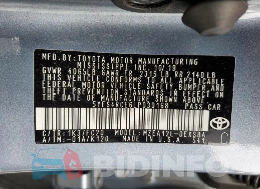 5YFS4RCE6LP030168 Photo# 12