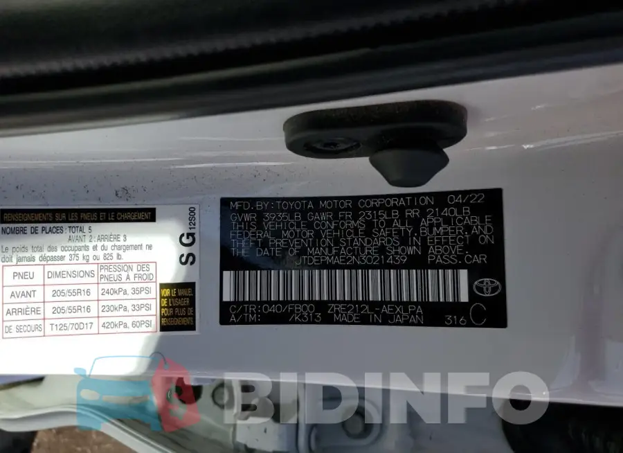 JTDEPMAE2N3021439 Photo# 12