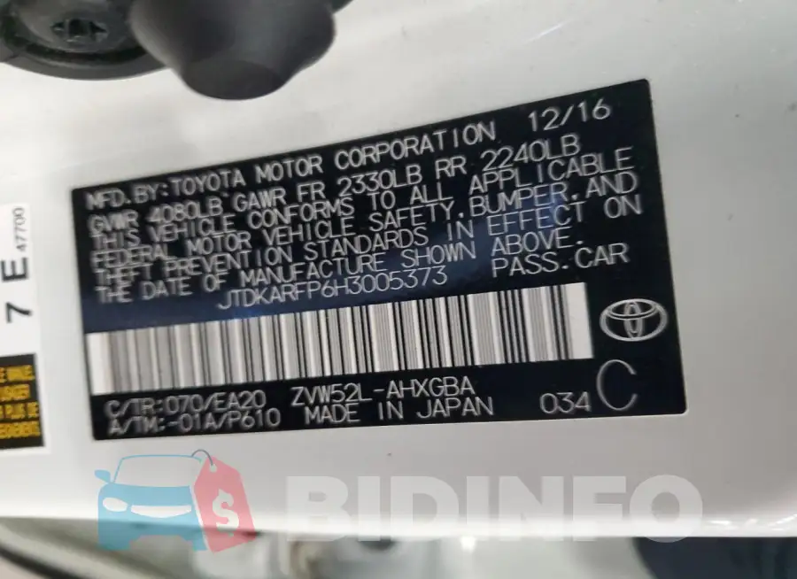 JTDKARFP6H3005373 Photo# 13