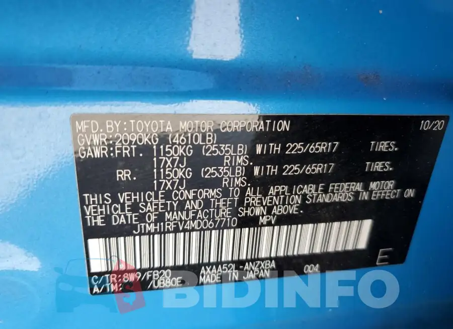 JTMH1RFV4MD067710 Photo# 13