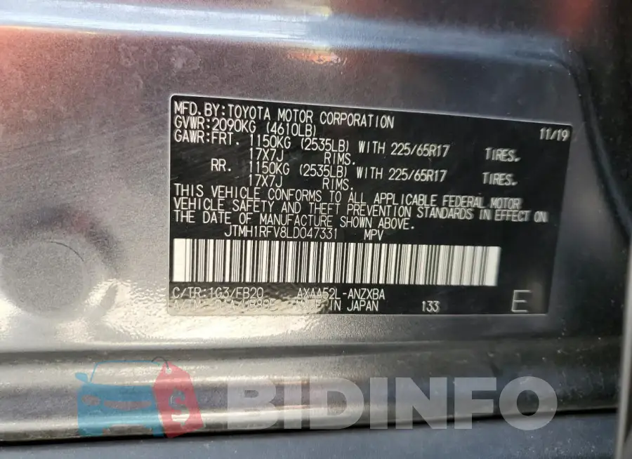 JTMH1RFV8LD047331 Photo# 13