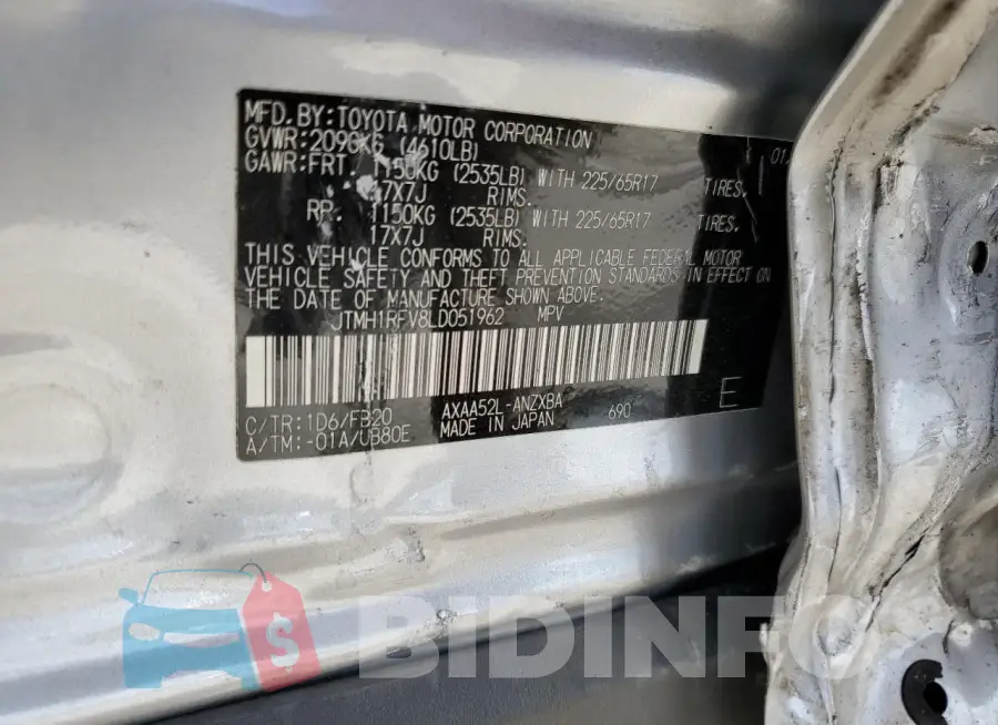 JTMH1RFV8LD051962 Photo# 13