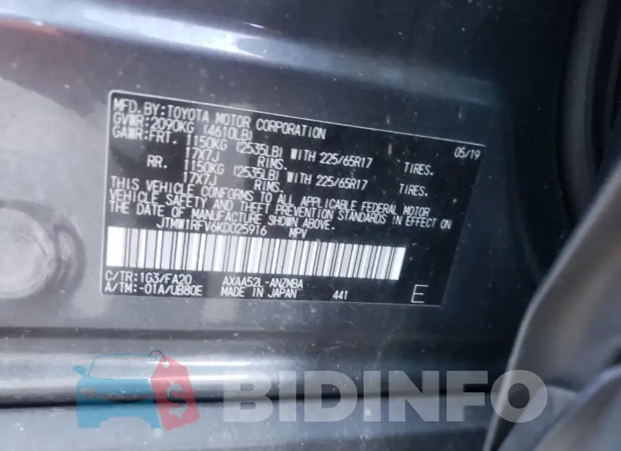 JTMW1RFV6KD025916 Photo# 13