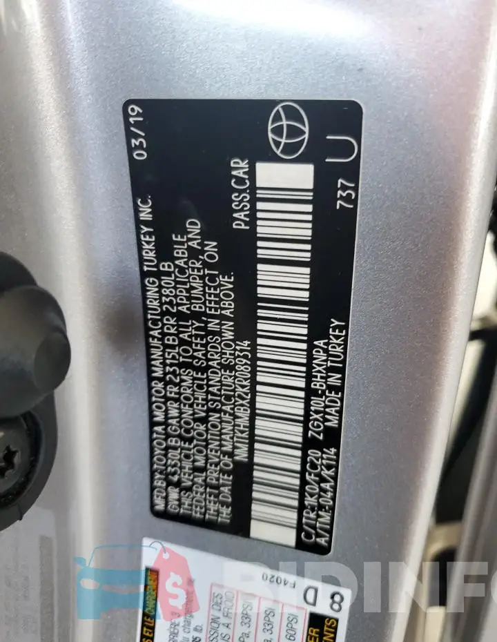 NMTKHMBX2KR089314 Photo# 12