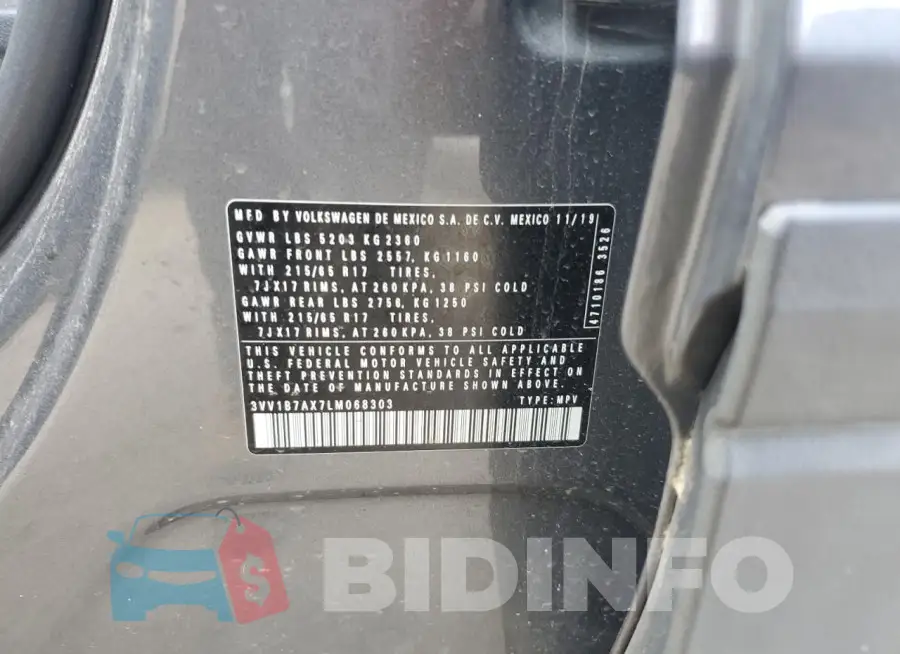 3VV1B7AX7LM068303 Photo# 13