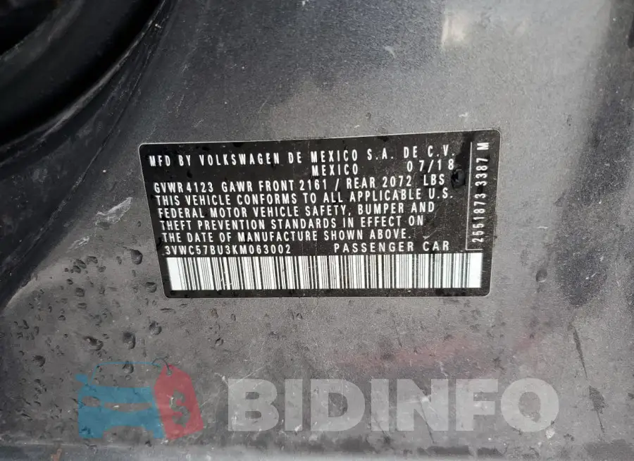 3VWC57BU3KM063002 Photo# 12