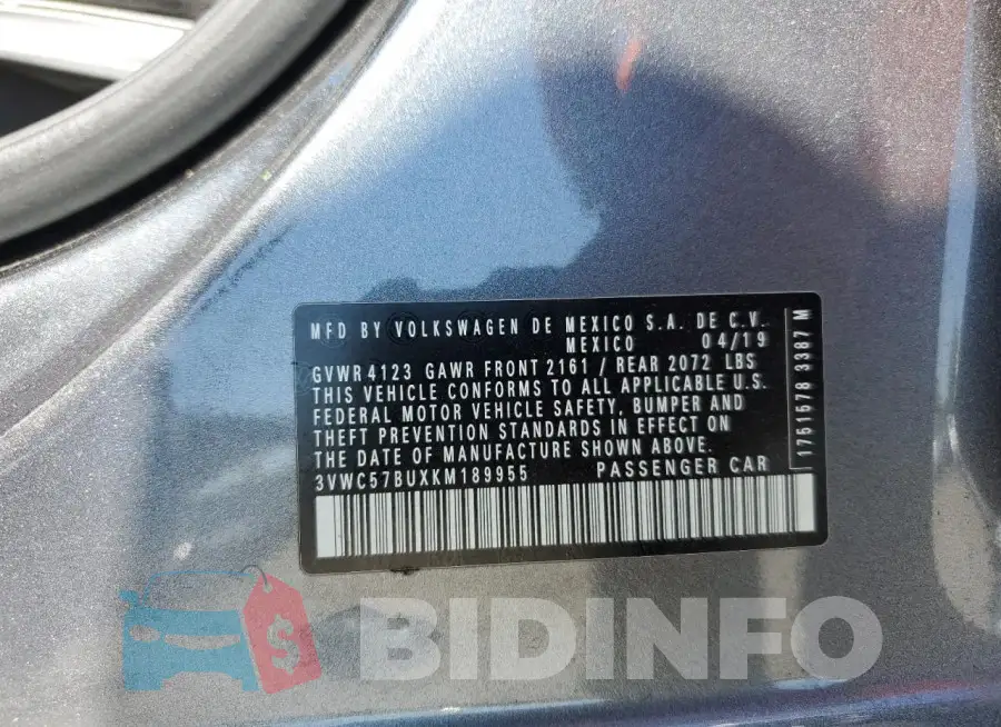3VWC57BUXKM189955 Photo# 12