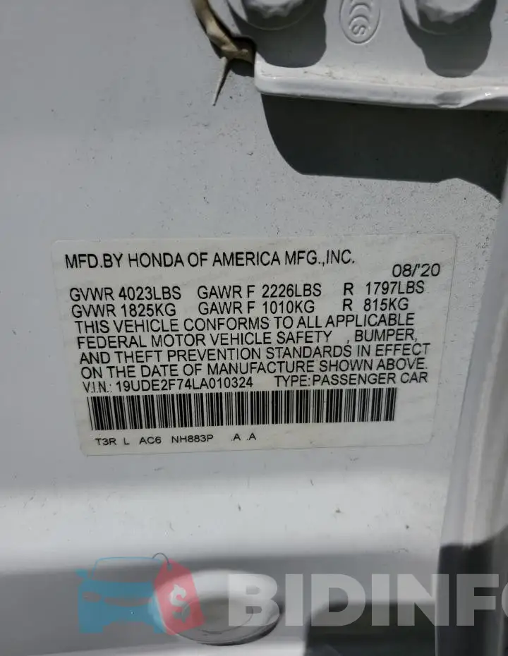 19UDE2F74LA010324 Photo# 12