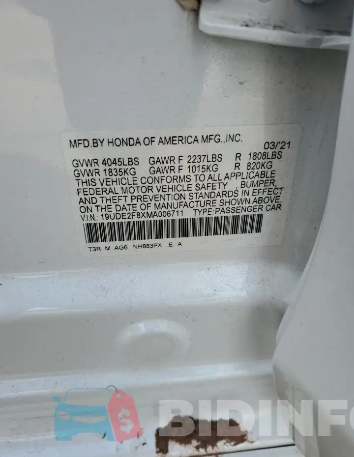 19UDE2F8XMA006711 Photo# 12