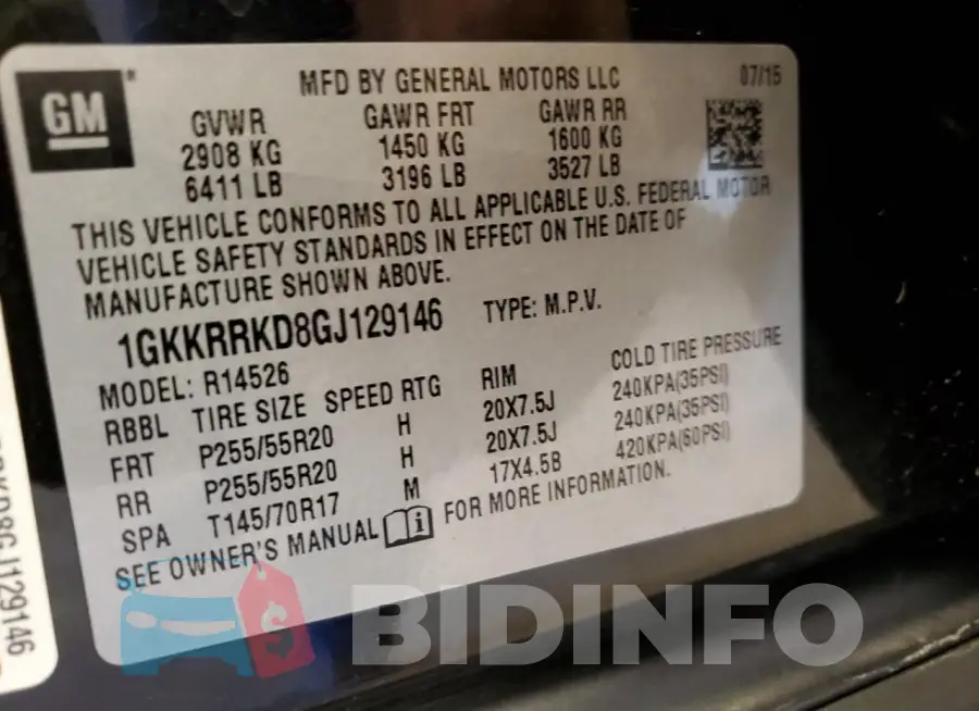 1GKKRRKD8GJ129146 Photo# 13