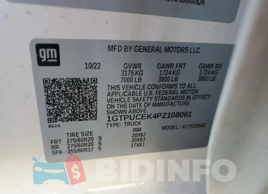 1GTPUCEK4PZ108061 Photo# 12